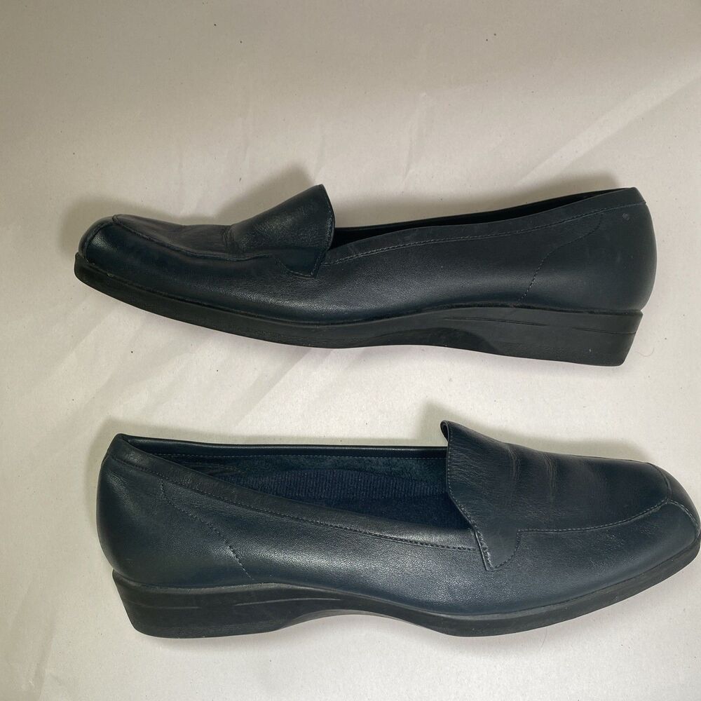 I ❤ COMFORT Women’s Black Leather Slip On Casual Wedge Heel Shoes Size US 8.5W - Picture 7 of 9